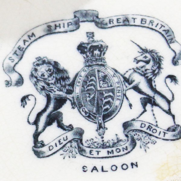 Steam Ship Great Britain 1850's Logo. The piece belonged to the saloon of the ship.