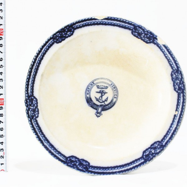 Marine Service Dish register date of 1852. Very likely an example of early items purchased by sea travelers.