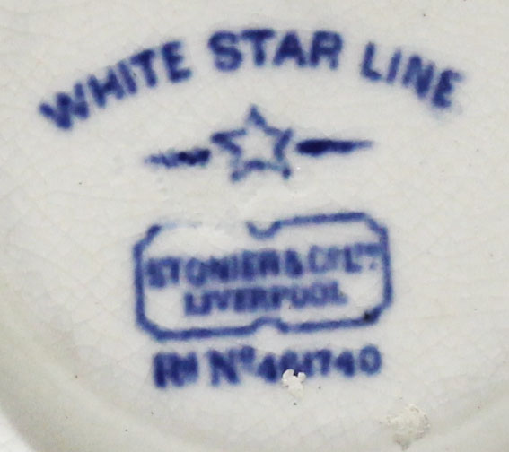 White Star Line Makers Mark.. Stonier & Co. Liverpool